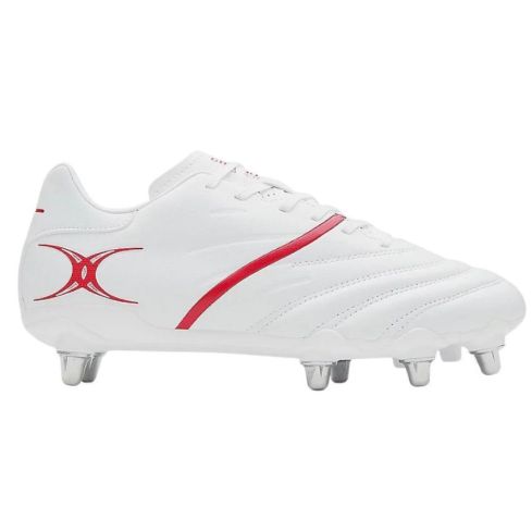 Chaussures rugby SideSTEP X20 POWER 8S Crampons Vissés Blanc/Rouge - GILBERT