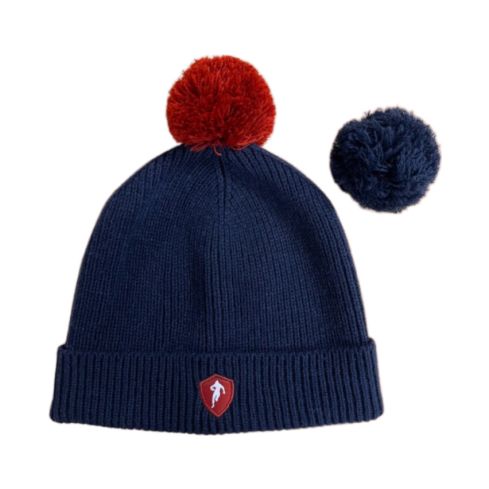 Bonnet Pompon Amovible Bleu Marine - Ruckfield