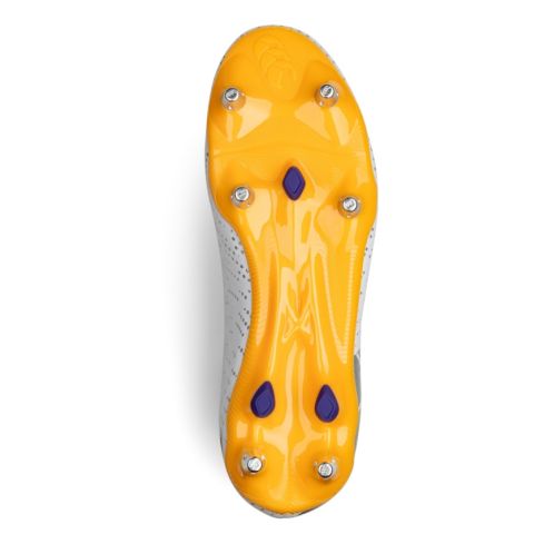 Chaussures Rugby Speed Infinite Team SG Crampons Hybrides Tout Terrain Blanc/Jaune - Canterbury