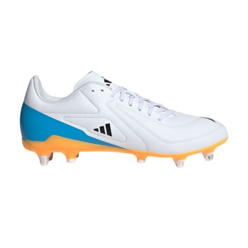 Chaussures Rugby RS15 SG Hybrides Blanc Bleu Orange - Terrain Gras - Adidas