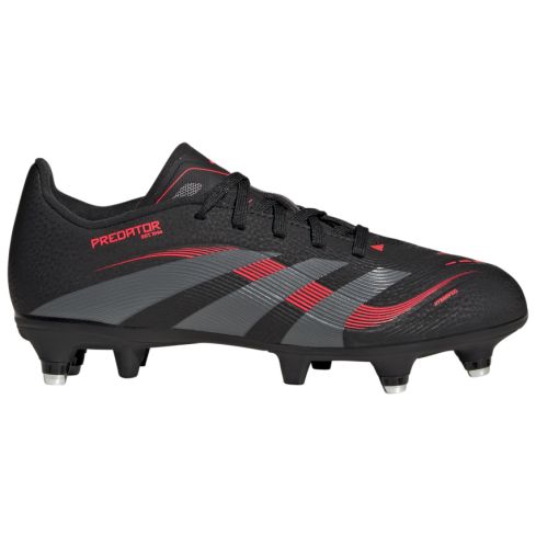 Chaussures Rugby Enfant Predator League SG Crampons Hybrides Tout Terrain Noir et Rouge  - Adidas