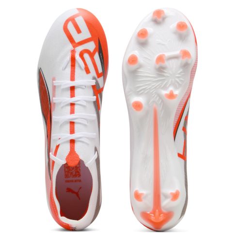 Chaussures rugby ULTRA 5 MATCH FG/AG Crampons Moulés Terrain Sec Blanc/Rouge - Puma