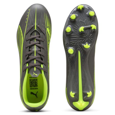 Chaussures Rugby Ultra 5 Play FG/AG Crampons Moulés Terrain Sec Gris/Vert - Puma