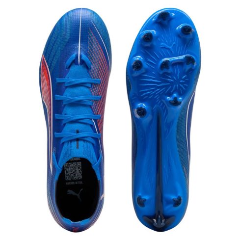 Chaussures Rugby Ultra 6 Match FG/AG crampons moulés Terrain Dur Bleu et Rouge - PUMA
