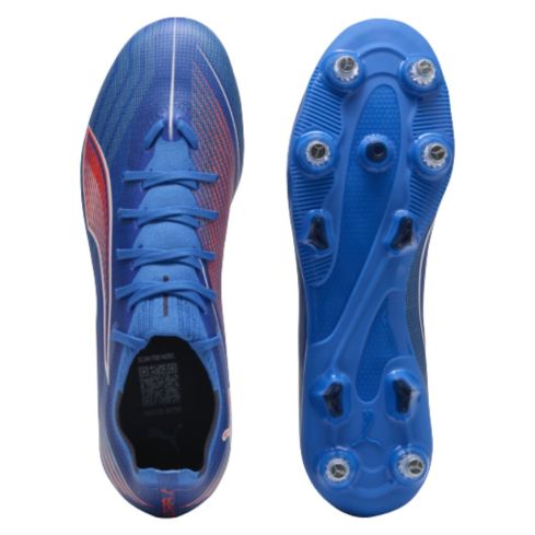 Chaussures Rugby Ultra 6 Match SG Untamed hybrides Terrain Gras Bleu et Orange - Puma