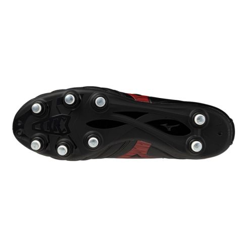 Chaussures Rugby Morelia Neo IV Pro Mix Crampons Hybrides Terrain Mixte Noir et Rouge - Mizuno