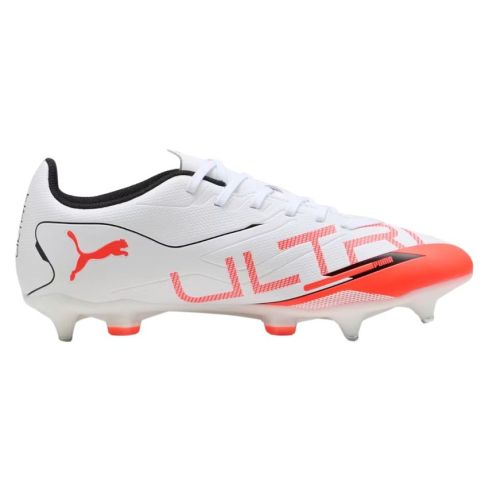 Chaussures Rugby Ultra 5 Play MxSG Crampons Hybrides Terrain Blanc/Rouge - Puma