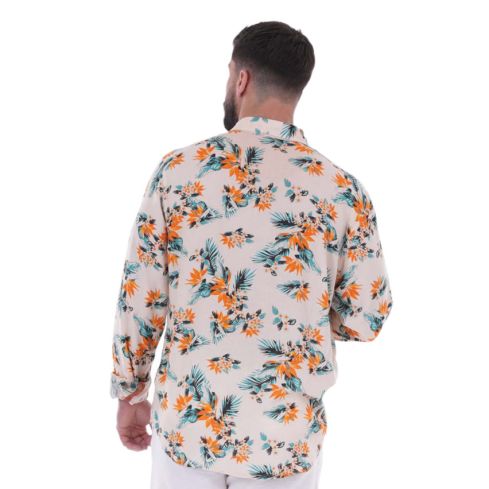 Chemise Rugby Manches Longues Palm Beach blanc cassé - Ruckfield