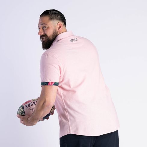 Chemise Rugby Manches Courtes Tropical Rose - Ruckfield