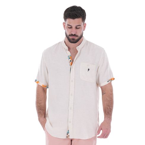 Chemise à manches courtes blanc cassé Palm Beach - Ruckfield