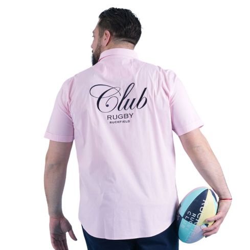 Chemise à manches courtes rose Rugby Club - Ruckfield