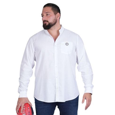 Chemise Rugby manches longues French Rugby Club Blanche - Ruckfield