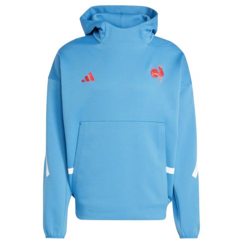 Sweat À Capuche Rugby France 2024/2025 Bleu Ciel - Adidas