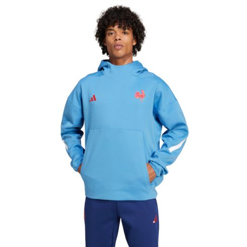 Sweat À Capuche Rugby France Bleu Ciel - Adidas