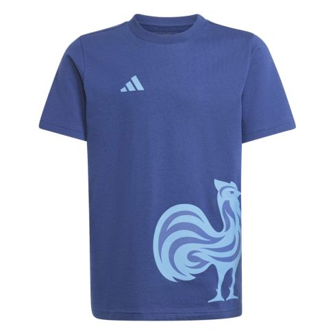 T-shirt Rugby Enfant France Graphic Bleu foncé - Adidas