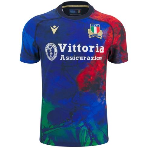 Maillot Rugby Entraînement Domicile Italie 2025/2026 Bleu marine - Macron