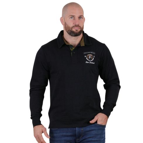 Pack Duo Rugby Polo manches longues noir + Tee-shirt Kaki - Ruckfield