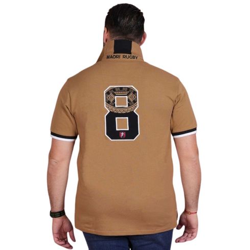 Polo Rugby Maori Manches courtes Beige Foncé - Ruckfield