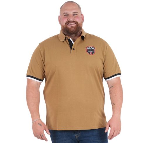Polo Rugby Maori Manches courtes Beige Foncé - Ruckfield