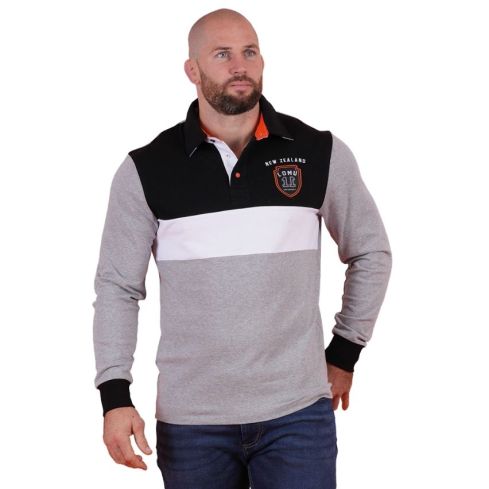 Polo Manches Longues Rugby Jonah Lomu Gris Clair - Ruckfield