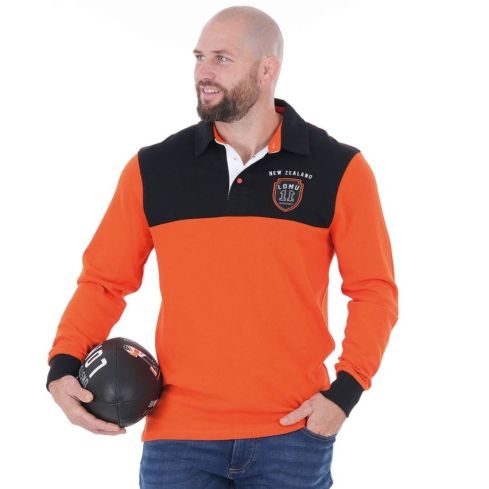 Polo Manches Longues Rugby Jonah Lomu Orange - Ruckfield
