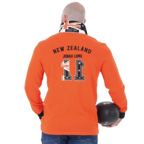 Polo Manches Longues Rugby Jonah Lomu Orange - Ruckfield