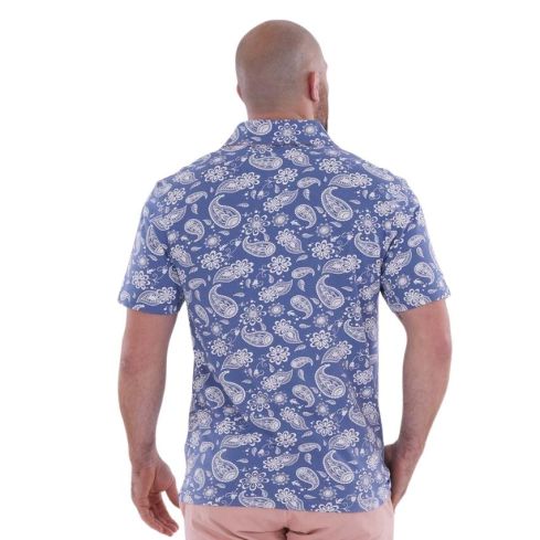 Polo Rugby Manches Courtes Kashmir Imprimé Bleu Clair - Ruckfield