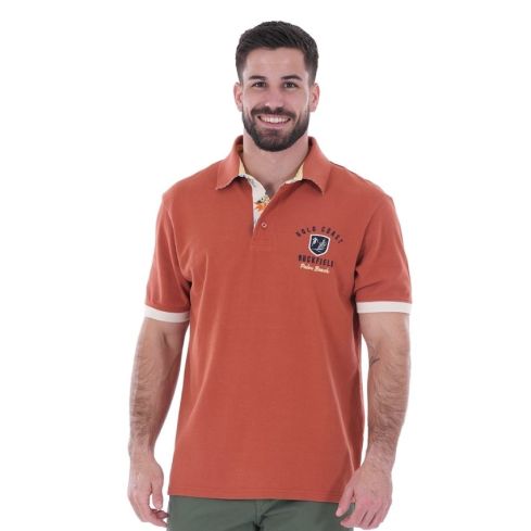Polo Rugby Manches Courtes Palm Beach terracotta - Ruckfield