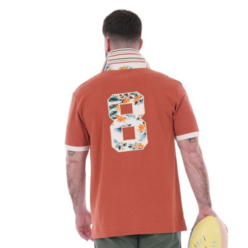 Polo Rugby Manches Courtes Palm Beach terracotta - Ruckfield