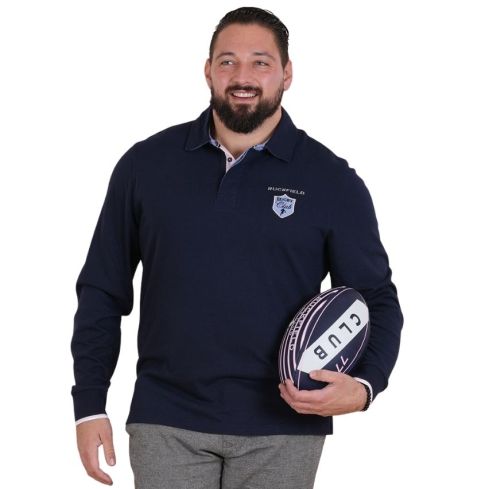 Polo Rugby manches longues Bleu Marine Le Club - Ruckfield