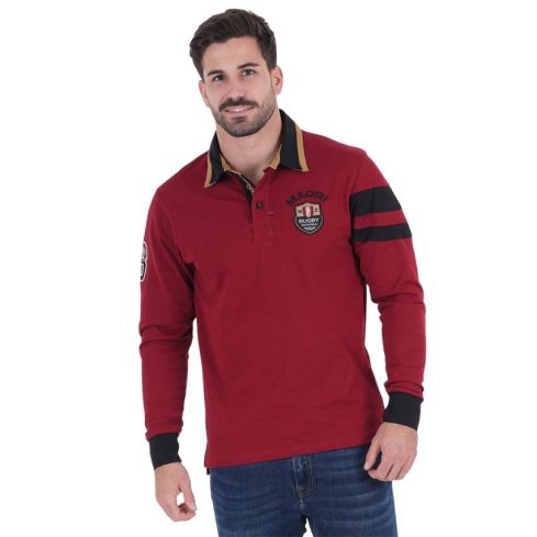 Polo Rugby Maori Rouge foncé - Ruckfield
