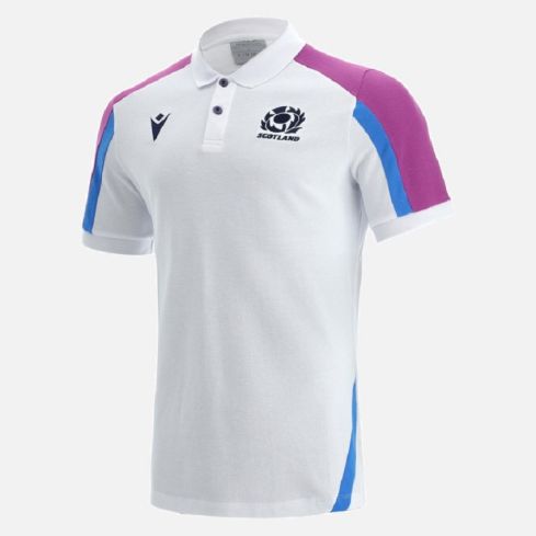 MACRON HOMME Scotland 2019/20 joueurs de Voyage Rugby Polo Shirt 