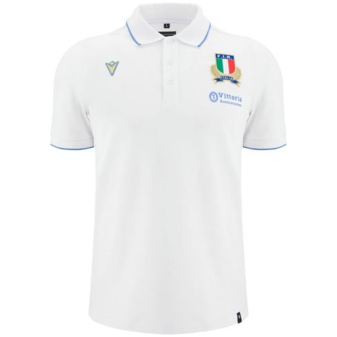 Polo Rugby Voyage Italie 2025/2026 Blanc - Macron