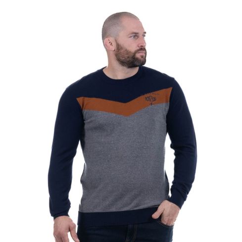 Pull col rond bleu marine Héritage Rugby Sans équipe - Ruckfield