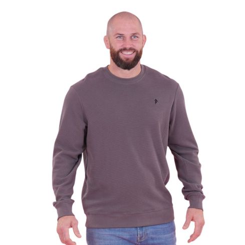 Pull léger col rond gris foncé Rugby - Ruckfield