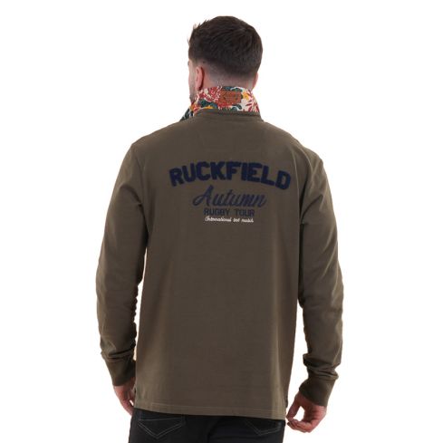 Polo à manches longues kaki Autumn Rugby Tour - Ruckfield