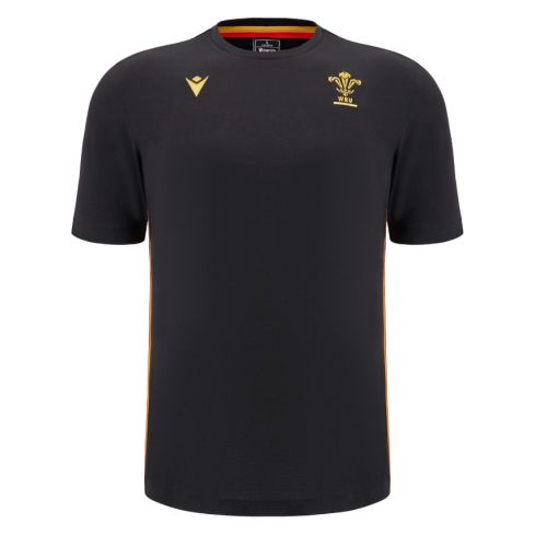 T-Shirt Rugby Pays De Galles Coton 2024/2025 Noir - Macron