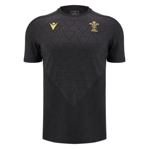T-Shirt Rugby Entraînement Pays De Galles 2025 Noir - Macron