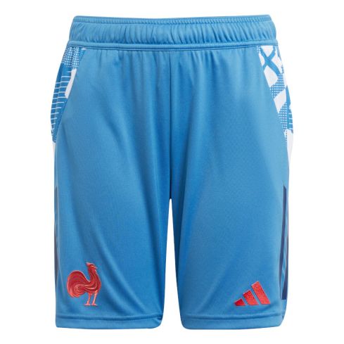 Short Rugby Enfant France Entrainement Bleu Ciel 2024/2025 - Adidas
