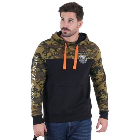 Sweat Rugby à capuche New Zealand Army Noir - Ruckfield