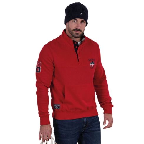 Sweat Rugby col polo French Rugby Club Rouge - Ruckfield