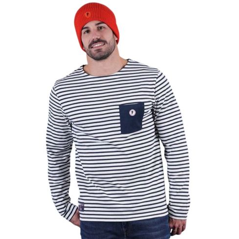 T-shirt Marinière Rugby French Club Bleu Marine - Ruckfield
