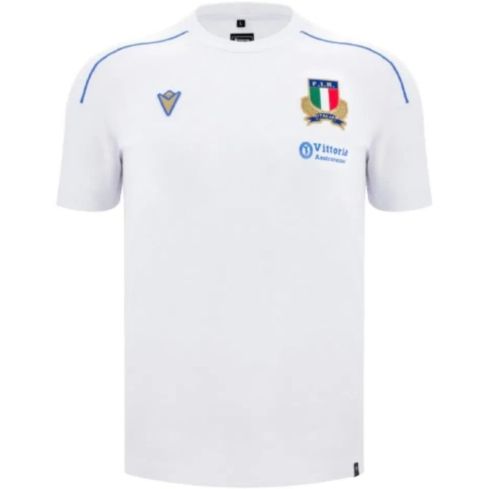 T-shirt Rugby Athlétique Personnalisé Italie 2025/2026 Blanc - Macron