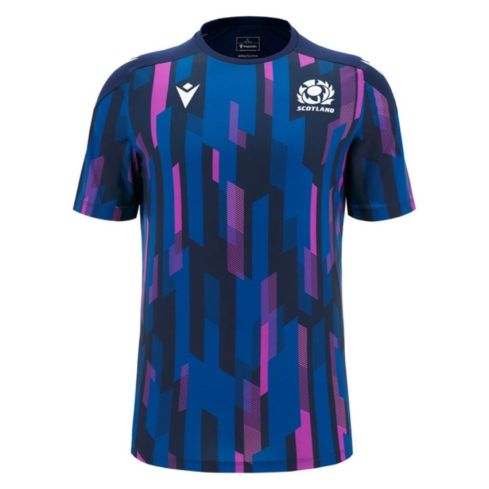 T-shirt Rugby Échauffement Joueur Écosse 2025/2026 Bleu Graphique - Macron
