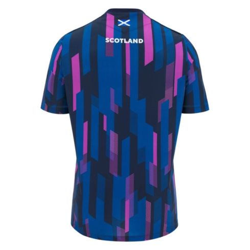 T-shirt Rugby Échauffement Joueur Écosse 2025/2026 Bleu Graphique - Macron