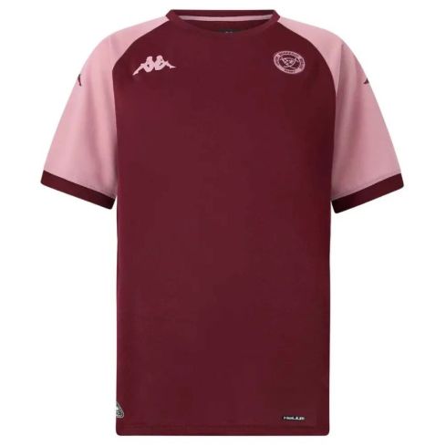 T-shirt Rugby Enfant Entraînement Mokiba Bordeaux/Rose - Kappa