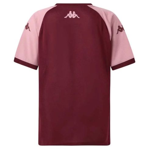 T-shirt Rugby Enfant Entraînement Mokiba Bordeaux/Rose - Kappa