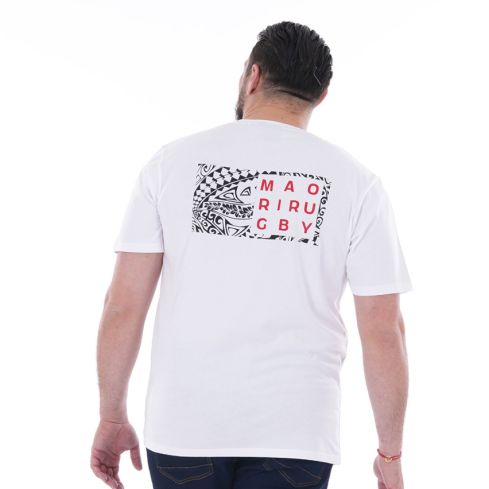 T-Shirt Rugby Manches Courtes Blanc Maori - Ruckfield