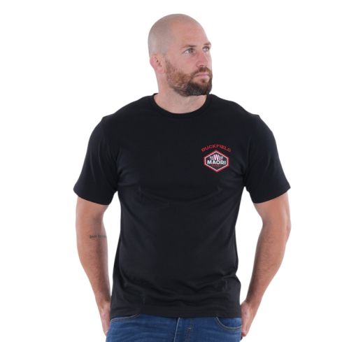 T-Shirt Rugby Manches Courtes Noir Maori - Ruckfield