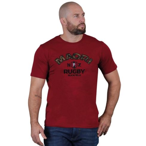 T-shirt Rugby Maori Manches Courtes Rouge 2025/2026 - Ruckfield